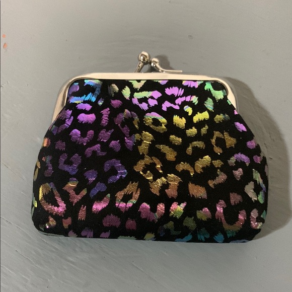 Black and Purple Mini Bag with Iridescent Animal Print - Picture 1 of 3